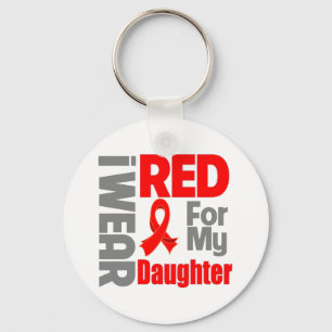 Daughter - Ik Draag Red Ribbon Sleutelhanger