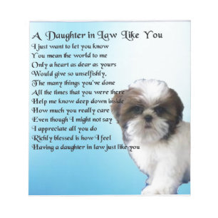 Daughter in Law Poem - Shih-Tzu Design Notitieblok
