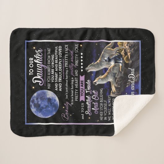 Daughter Lovers | Naar onze dochter-liefhebbers va Sherpa Deken (Voorkant (horizontaal))