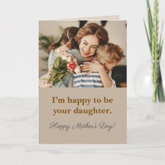 Daughter Mother’s Day Photo Card Kaart