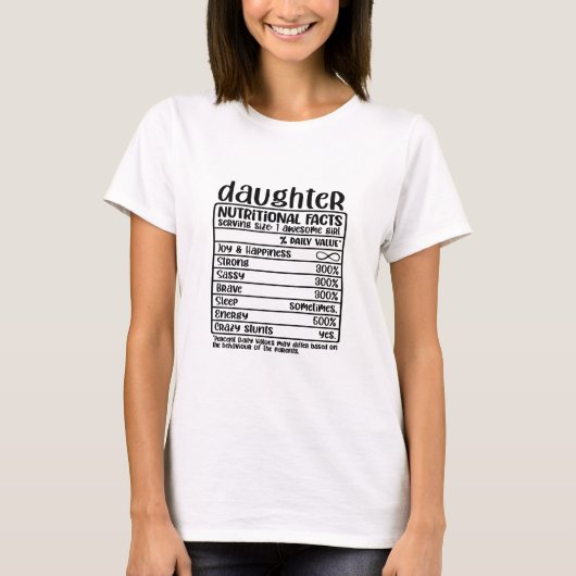 Daughter Nutritional Facts T-shirt (Voorkant)