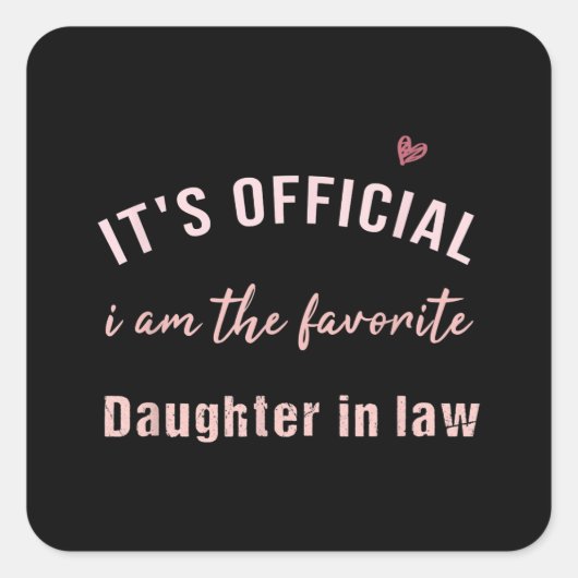 Daughter of Law Birthday Kerstmis van Mor Vierkante Sticker (Voorkant)