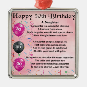 Daughter Poem 30th Birthday Metalen Ornament