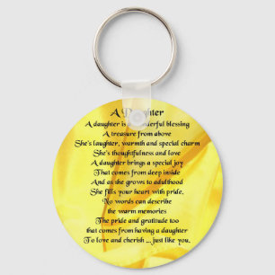 Daughter Poem - Gele Zijde Sleutelhanger