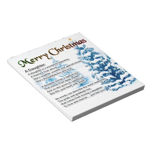 Daughter Poem - kerstontwerp Notitieblok (Schuin)