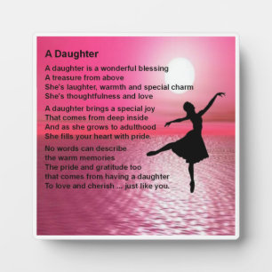 Daughter Poem Plaque - Ballerina Design Fotoplaat