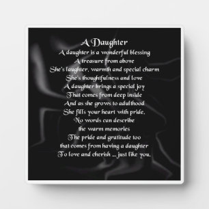 Daughter Poem Plaque - ontwerp zwarte zijde Fotoplaat