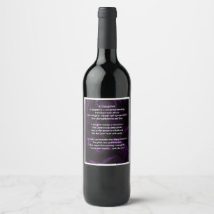 Daughter Poem Wine Fles Label - Paars Wijn Etiket