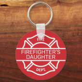 Daughter Red Sleutelhanger van brandweerman (Voorkant)