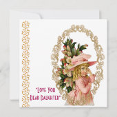 Daughter Rustic Gold Lijst  Valentijn Kaart (Achterkant)