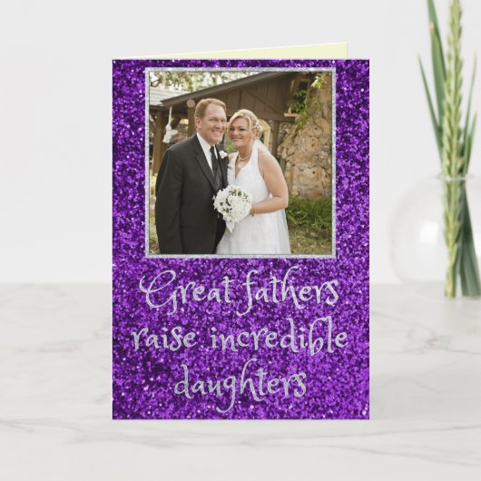 Daughter Vaderdag Glitter-fotokaart Kaart (Voorkant)