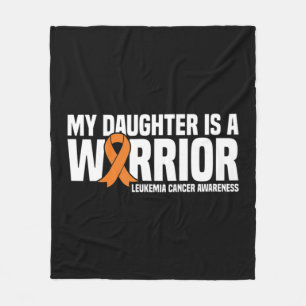 Daughter Warrior Orange Ribbon Leukemia Cancer Awa Fleece Deken