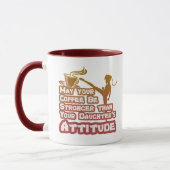 Daughter's Attitude Funny Rood en oranje Quote Mok (Links)