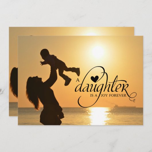 Daughter's Birthday Party Moeder Hosting Invites Kaart (Voorkant / Achterkant)