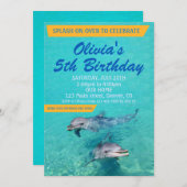 Dauphin anniversaire invitation Piscine fête (Devant / Derrière)
