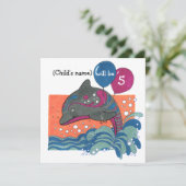 Dauphin aux ballons 5e anniversaire Invitation (Debout devant)