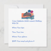 Dauphin aux ballons Invitation de 4e anniversaire (Dos)