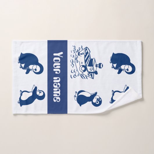 Dauphin, baleines et pingouins (Serviette à main)