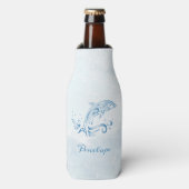 Dauphin bleu Glacière de bouteille personnalisé (Bottle Devant)