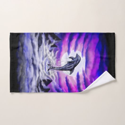 Dauphin clair de lune (Serviette à main)