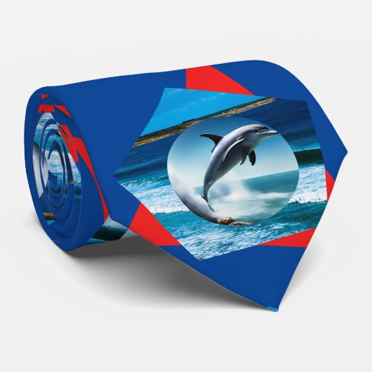 Dauphin Dansant Sur Les Vagues, Cravate (Roulé)