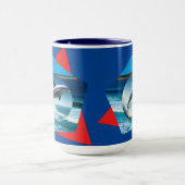Dauphin Dansant Sur Les Vagues, Mug (Centre)