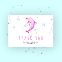 Dauphin d'aquarelle - merci baby shower