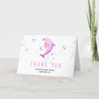 Dauphin d'aquarelle - merci baby shower