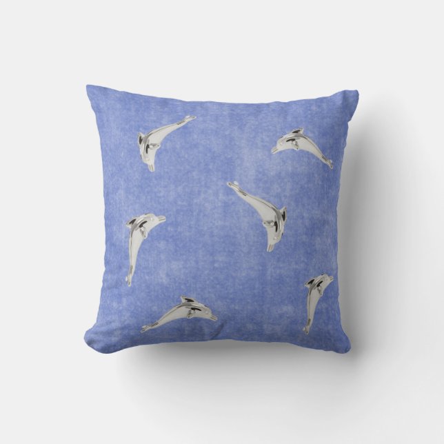 Dauphin de velours bleu coussin (Recto)
