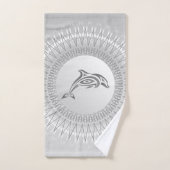 Dauphin gris Mandala (Serviette à main)