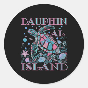 Dauphin Island Al Turtle Lover Kleurrijk Strand So Ronde Sticker