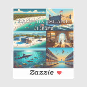 Dauphin Island Alabama 3 inch Vinyl Sticker