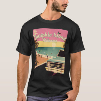 Dauphin Island Retro Beach Vacation Graphics Alaba T-shirt