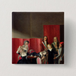 Dauphin overgenomen van zijn familie, 3 juli 1793 vierkante button 5,1 cm