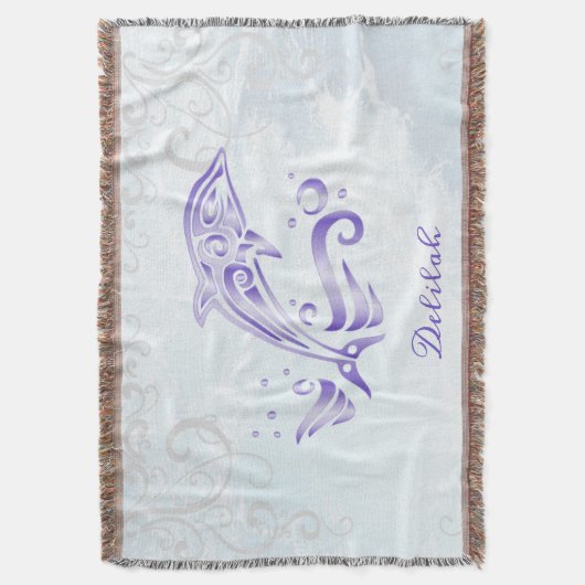 Dauphin pourpre Couverture de lancer personnalisée (devant Vertical)