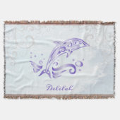 Dauphin pourpre Couverture de lancer personnalisée (Devant)