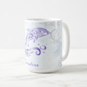 Dauphin pourpre Mug de café personnalisé (Devant droit)