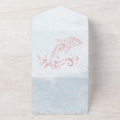 Dauphin rose en un mariage Invitation (Dehors)