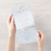 Dauphin rose en un mariage Invitation (Déchirure)