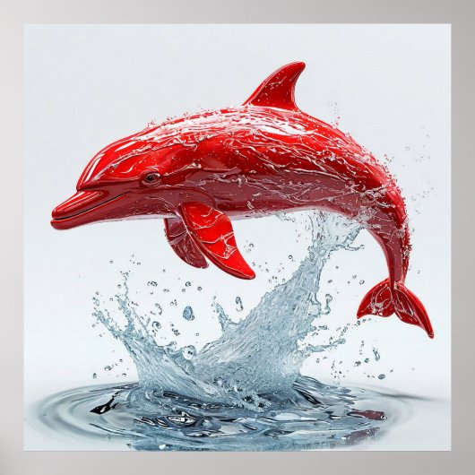 🐬 Dauphin Rouge Océan Décoration Côtière Audacieu (Devant)