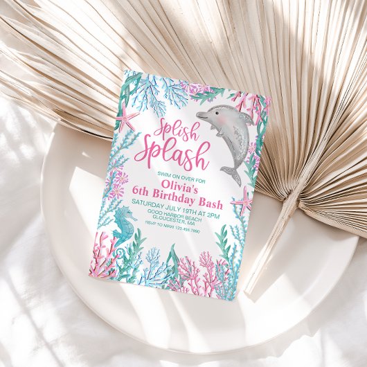 Dauphin sous la mer Invitation d'anniversaire