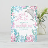 Dauphin sous la mer Invitation d'anniversaire (Debout devant)