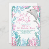 Dauphin sous la mer Invitation d'anniversaire (Devant / Derrière)