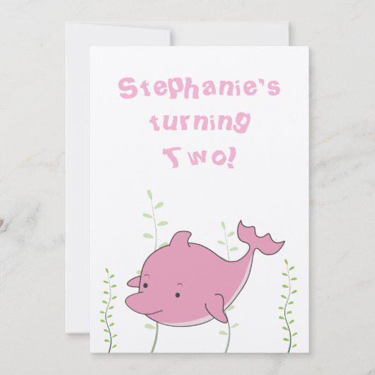 Dauphin sous le 2ème invitation de bébé (Devant)