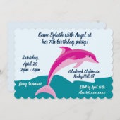 Dauphin thème anniversaire invitation (Devant / Derrière)