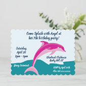 Dauphin thème anniversaire invitation (Debout devant)