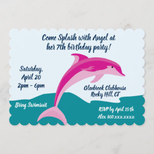 Dauphin thème anniversaire invitation