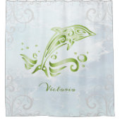 Dauphin vert rideau de douche personnalisé (Devant)