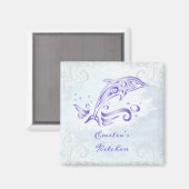 Dauphin violet aimant personnalisé (Recto/Verso)