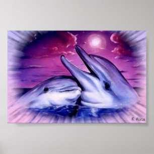 Dauphins á l'huile poster